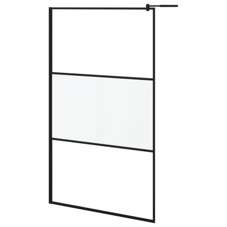 vidaXL Mampara ducha accesible vidrio ESG esmerilado negro 115x195 cm