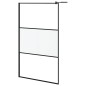 vidaXL Mampara ducha accesible vidrio ESG esmerilado negro 115x195 cm vidaXL Mampara ducha accesible vidrio ESG esmerilado negro 115x195 cm