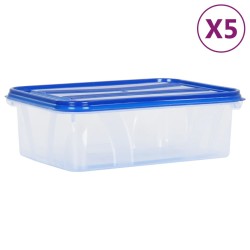 vidaXL Táperes de comida con tapa 5 unidades PP