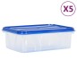vidaXL Táperes de comida con tapa 5 unidades PP vidaXL Táperes de comida con tapa 5 unidades PP