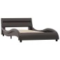 vidaXL Estructura de cama con LED de cuero sintético gris 90x200 cm vidaXL Estructura de cama con LED de cuero sintético gris 90x200 cm