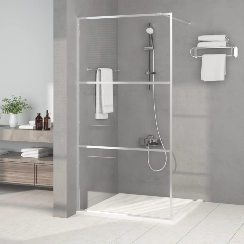 vidaXL Mampara de ducha vidrio ESG transparente plateado 100x195 cm vidaXL Mampara de ducha vidrio ESG transparente plateado 100x195 cm