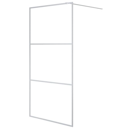 vidaXL Mampara de ducha vidrio ESG transparente plateado 100x195 cm