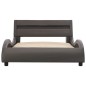vidaXL Estructura de cama con LED de cuero sintético gris 90x200 cm vidaXL Estructura de cama con LED de cuero sintético gris 90x200 cm