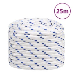 vidaXL Cuerda de barco polipropileno blanco 20 mm 25 m