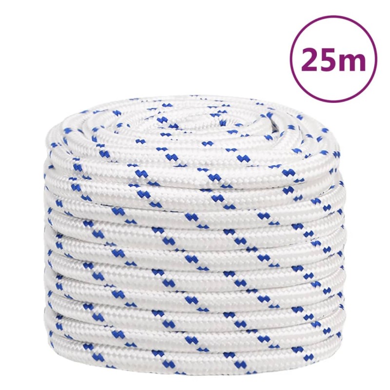 vidaXL Cuerda de barco polipropileno blanco 20 mm 25 m vidaXL Cuerda de barco polipropileno blanco 20 mm 25 m