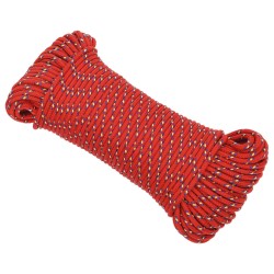 vidaXL Cuerda de barco polipropileno rojo 3 mm 100 m