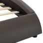 vidaXL Estructura de cama con LED de cuero sintético gris 90x200 cm vidaXL Estructura de cama con LED de cuero sintético gris 90x200 cm