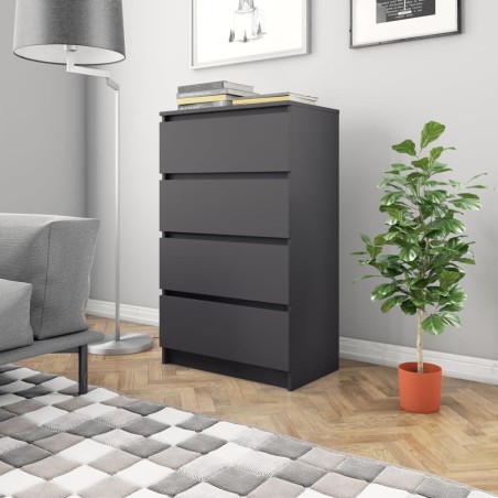 vidaXL Aparador de madera contrachapada gris 60x35x98,5 cm