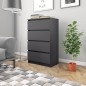 vidaXL Aparador de madera contrachapada gris 60x35x98,5 cm