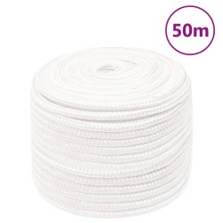 vidaXL Cuerda de barco polipropileno blanco intenso 14 mm 50 m