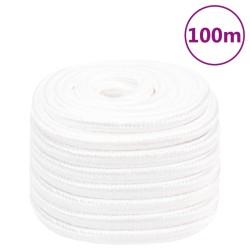 vidaXL Cuerda de barco polipropileno blanco intenso 20 mm 100 m