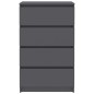 vidaXL Aparador de madera contrachapada gris 60x35x98,5 cm