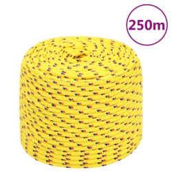 vidaXL Cuerda de barco polipropileno amarillo 6 mm 250 m