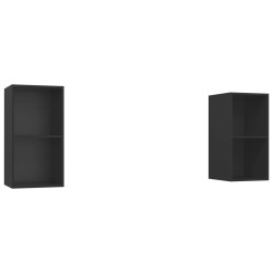 vidaXL Muebles de salón de pared 2 piezas madera ingeniería negro
