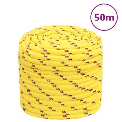 vidaXL Cuerda de barco polipropileno amarillo 18 mm 50 m