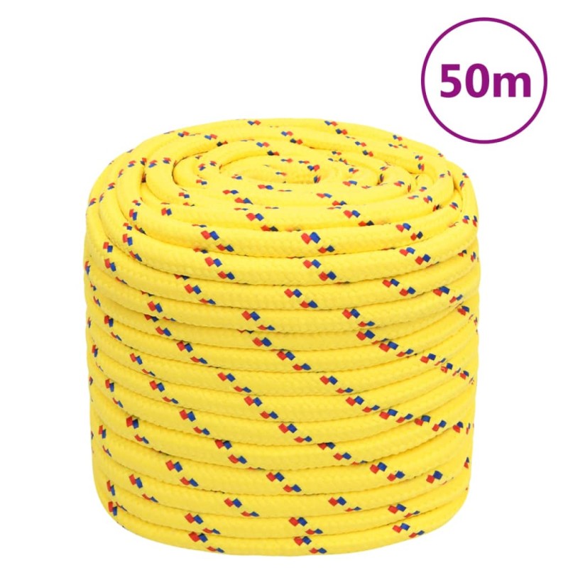 vidaXL Cuerda de barco polipropileno amarillo 18 mm 50 m vidaXL Cuerda de barco polipropileno amarillo 18 mm 50 m