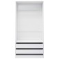 vidaXL Armario de madera contrachapada blanco brillo 100x50x200 cm vidaXL Armario de madera contrachapada blanco brillo 100x50x200 cm
