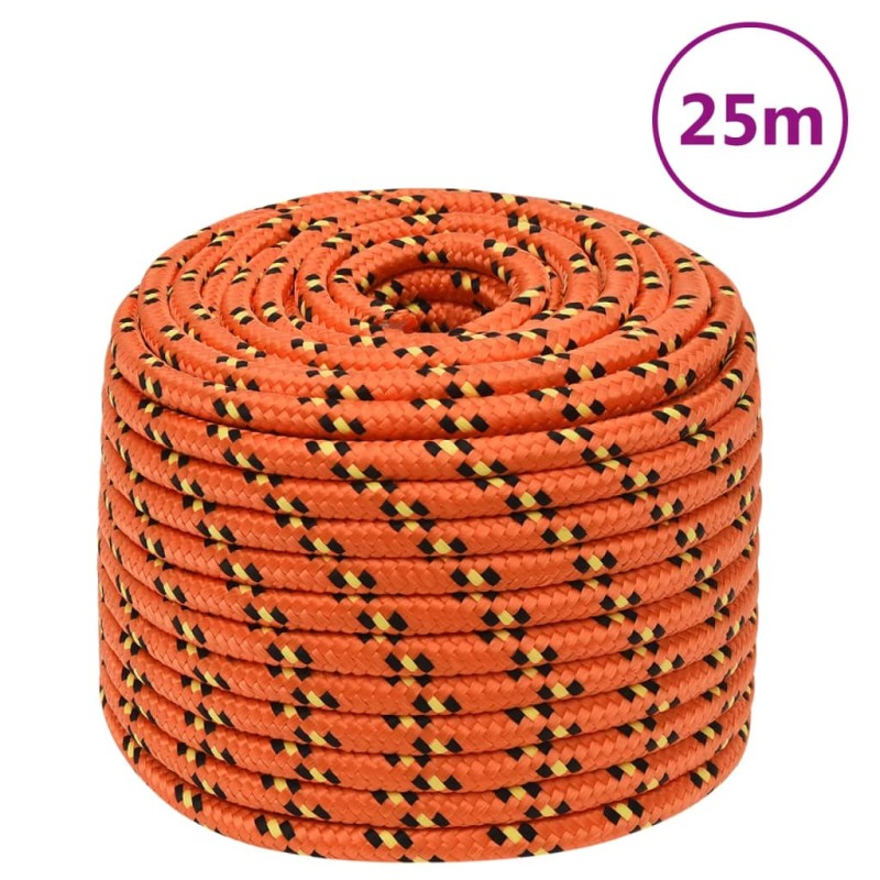 vidaXL Cuerda de barco polipropileno naranja 12 mm 25 m vidaXL Cuerda de barco polipropileno naranja 12 mm 25 m