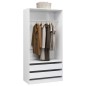 vidaXL Armario de madera contrachapada blanco brillo 100x50x200 cm vidaXL Armario de madera contrachapada blanco brillo 100x50x200 cm
