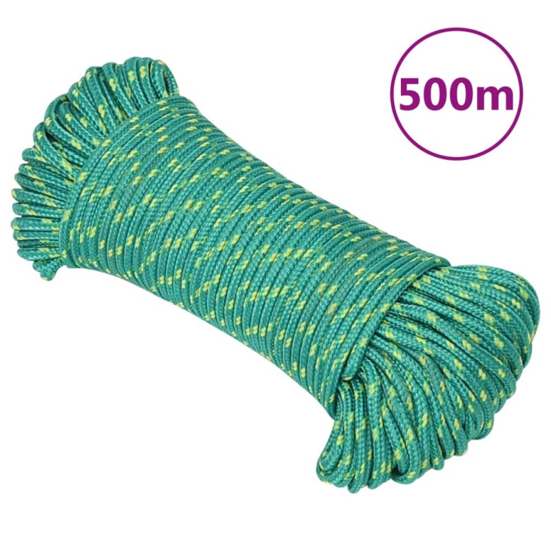 vidaXL Cuerda de barco polipropileno verde 4 mm 500 m vidaXL Cuerda de barco polipropileno verde 4 mm 500 m