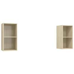 vidaXL Muebles de salón de pared 2 pzas madera ingeniería roble Sonoma