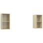 vidaXL Muebles de salón de pared 2 pzas madera ingeniería roble Sonoma vidaXL Muebles de salón de pared 2 pzas madera ingeniería roble Sonoma