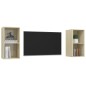 vidaXL Muebles de salón de pared 2 pzas madera ingeniería roble Sonoma vidaXL Muebles de salón de pared 2 pzas madera ingeniería roble Sonoma
