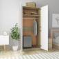 vidaXL Armario de madera contrachapada blanco y roble 90x52x200cm vidaXL Armario de madera contrachapada blanco y roble 90x52x200cm