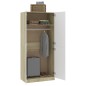 vidaXL Armario de madera contrachapada blanco y roble 90x52x200cm vidaXL Armario de madera contrachapada blanco y roble 90x52x200cm