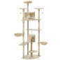 vidaXL  Rascador para gatos con poste de sisal 203 cm beige y blanco