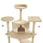 vidaXL  Rascador para gatos con poste de sisal 203 cm beige y blanco