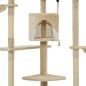 vidaXL  Rascador para gatos con poste de sisal 203 cm beige y blanco