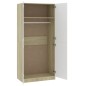 vidaXL Armario de madera contrachapada blanco y roble 90x52x200cm vidaXL Armario de madera contrachapada blanco y roble 90x52x200cm