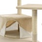 vidaXL  Rascador para gatos con poste de sisal 203 cm beige y blanco