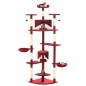 vidaXL Rascador para gatos con poste de sisal rojo y blanco 203 cm vidaXL Rascador para gatos con poste de sisal rojo y blanco 203 cm