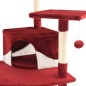 vidaXL Rascador para gatos con poste de sisal rojo y blanco 203 cm vidaXL Rascador para gatos con poste de sisal rojo y blanco 203 cm