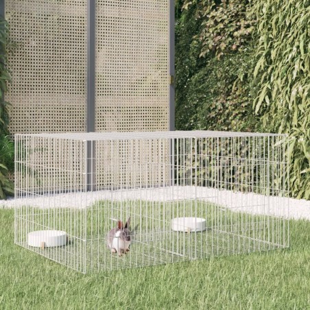 vidaXL Jaula para conejos 2 paneles hierro galvanizado 110x79x54 cm