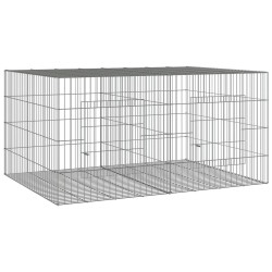 vidaXL Jaula para conejos 2 paneles hierro galvanizado 110x79x54 cm