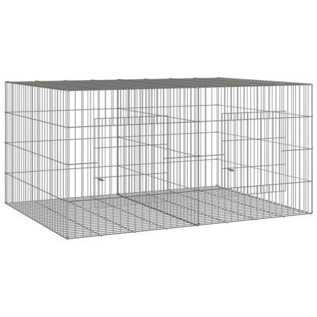 vidaXL Jaula para conejos 2 paneles hierro galvanizado 110x79x54 cm