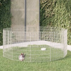 vidaXL Jaula para conejos 12 paneles hierro galvanizado 54x80 cm