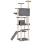 vidaXL Rascador para gatos con postes de sisal gris oscuro 191 cm vidaXL Rascador para gatos con postes de sisal gris oscuro 191 cm