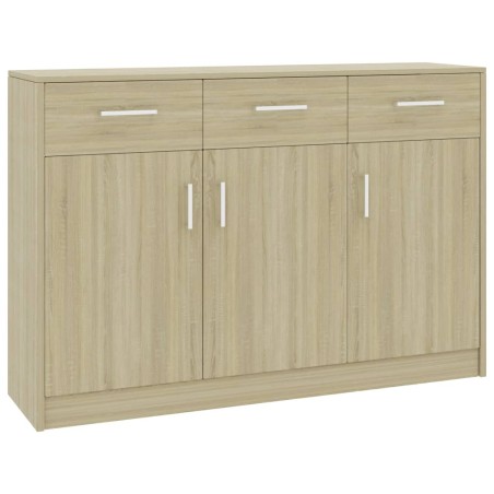 vidaXL Aparador de madera contrachapada color roble Sonoma 110x30x75cm