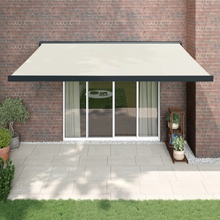 vidaXL Toldo retráctil aluminio y tela color crema 4,5x3 m