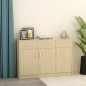 vidaXL Aparador de madera contrachapada color roble Sonoma 110x30x75cm vidaXL Aparador de madera contrachapada color roble Sonoma 110x30x75cm