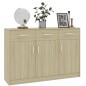 vidaXL Aparador de madera contrachapada color roble Sonoma 110x30x75cm vidaXL Aparador de madera contrachapada color roble Sonoma 110x30x75cm