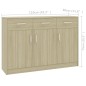 vidaXL Aparador de madera contrachapada color roble Sonoma 110x30x75cm vidaXL Aparador de madera contrachapada color roble Sonoma 110x30x75cm