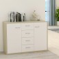 vidaXL Aparador madera contrachapada blanco y roble Sonoma 88x30x65 cm vidaXL Aparador madera contrachapada blanco y roble Sonoma 88x30x65 cm