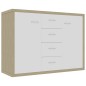 vidaXL Aparador madera contrachapada blanco y roble Sonoma 88x30x65 cm vidaXL Aparador madera contrachapada blanco y roble Sonoma 88x30x65 cm