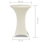 2 Manteles color crema ajustados para mesa de pie - 60 cm diámetro
